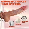 Realistic Heated Thrusting Vibrator With Suction Cup 22cm Nude