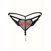 G-string with Pearl Chain Love You Black