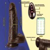 Realistic Heated Thrusting Vibrator With Suction Cup 22cm Brown