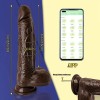 Realistic Heated Thrusting Vibrator With Suction Cup 22cm Brown