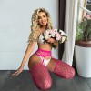 Fishnet Suspender Pantyhose Gea Pink