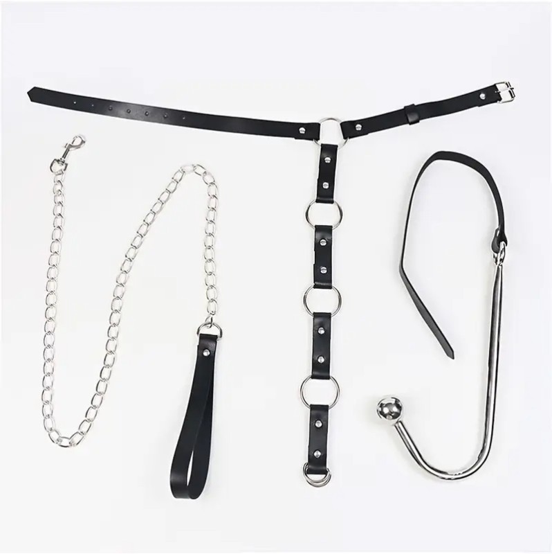  BDSM Set Collar with Anal Hook 