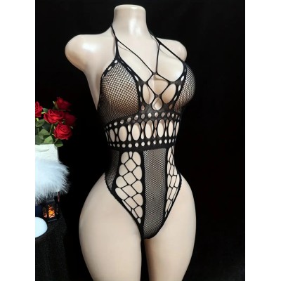 Halter Fishnet Body Vera Black Halter Fishnet Body Vera Black