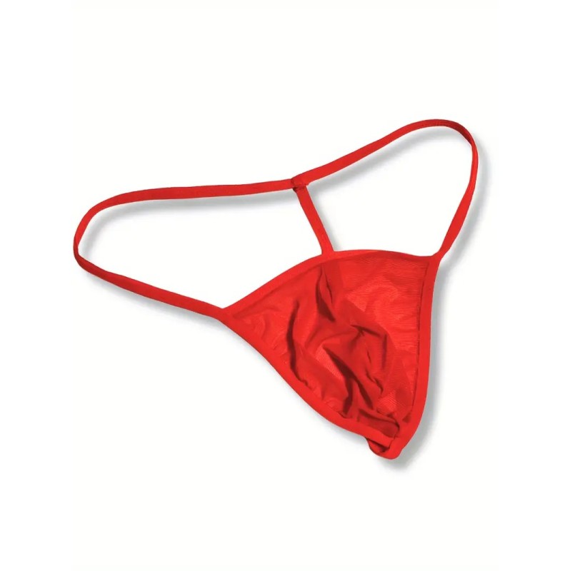 Mens Thong Sheer Red