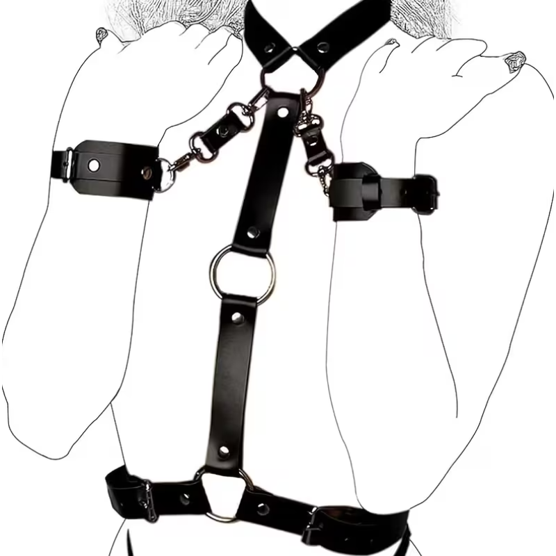 Love Market Collar & Wrist Cuffs Harness Love Market Black Restraints