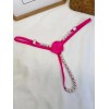 String with Pearl Chain Rose Fuchsia