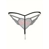 G-string with Pearl Chain Love You Black