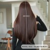 Long Wig with Bangs Red Brown