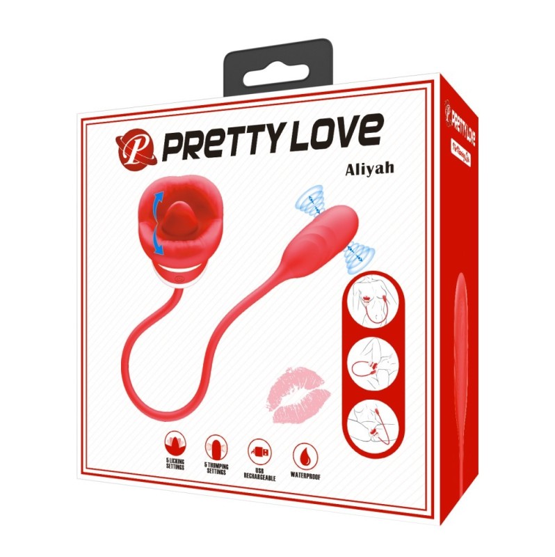 Clitoral Vibrator with Tongue Pretty Love Aliyah Red