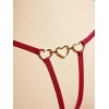 Thong with Heart Chain Red