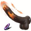 Realistic Heated Thrusting Vibrator With Suction Cup 22cm Brown