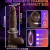 Realistic Heated Thrusting Vibrator With Suction Cup 22cm Brown