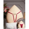 Thong with Heart Chain Red