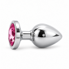 Love Market Butt Plug With Jewel Love Market Medium Silver/Pink Non-Vibrating butt plugs