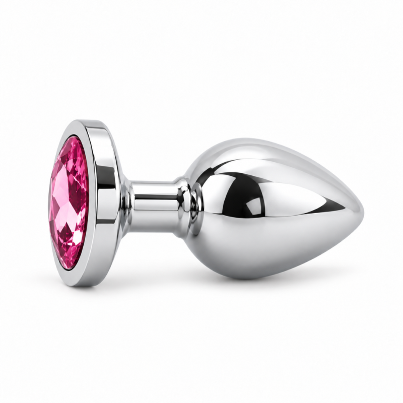 Love Market Butt Plug With Jewel Love Market Medium Silver/Pink Non-Vibrating butt plugs