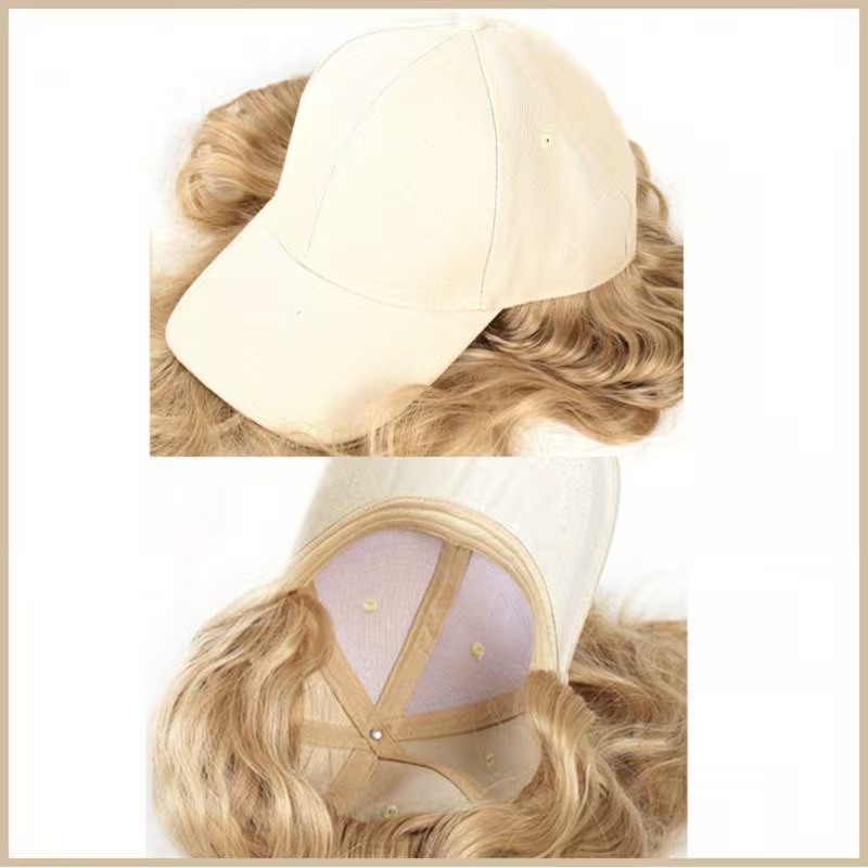 Long Wavy Wig Blonde with Baseball Cap Love Market Long Wavy Wig Blonde with Baseball Cap Wigs