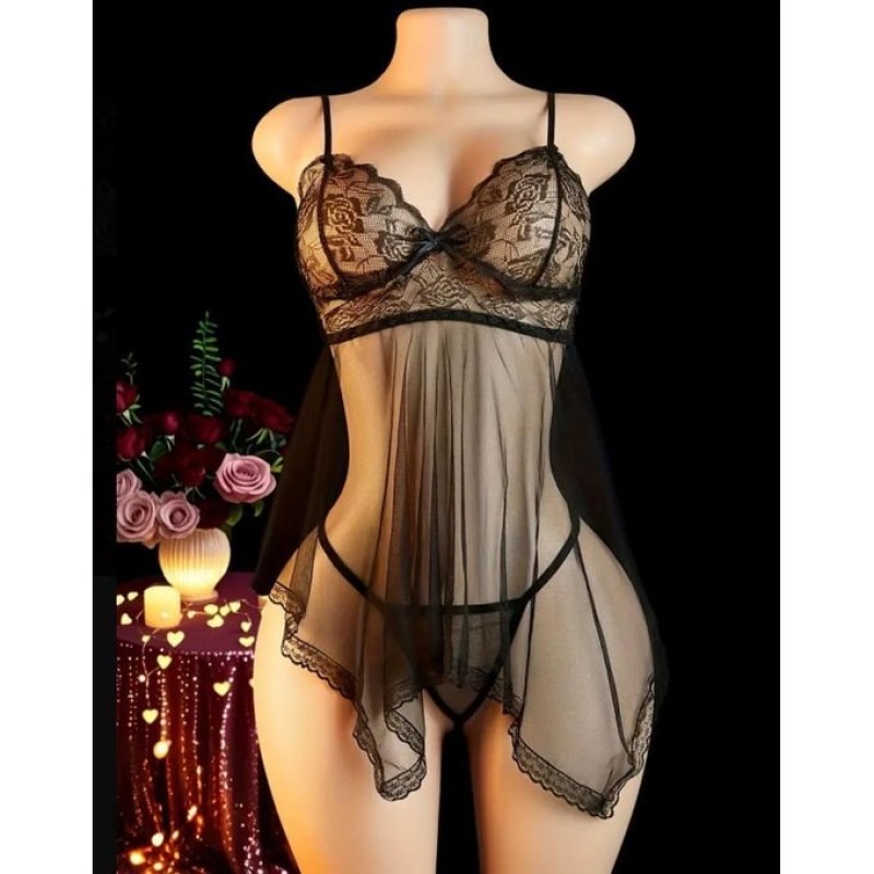 Babydoll & Thong Love Market Tina Black Love Market Babydoll & Thong Love Market Tina Black Babydolls