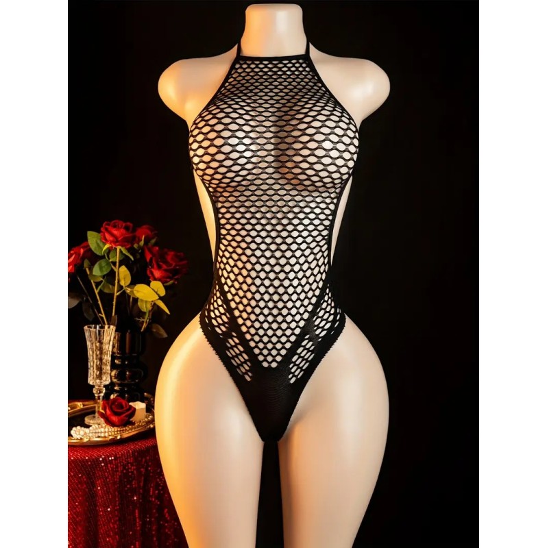 Fishnet Thong Bodysuit Greta Black