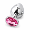 Love Market Butt Plug With Jewel Love Market Medium Silver/Pink Non-Vibrating butt plugs