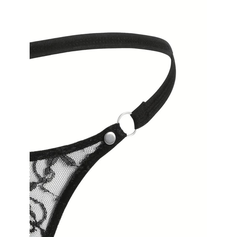 Love Market Mens String Floral Chic Black Strings