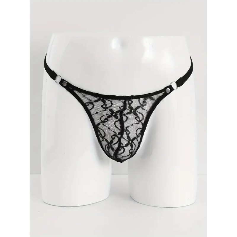 Love Market Mens String Floral Chic Black Strings