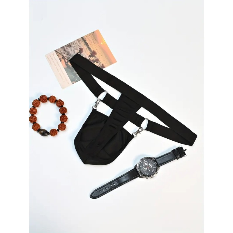 Love Market Ανδρικό Στρινγκ με Clips Μαύρο Strings