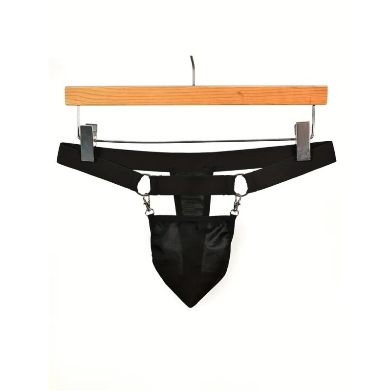 Love Market Ανδρικό Στρινγκ με Clips Μαύρο Strings