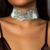 Love Market Αστραφτερό Τσόκερ με Στρας Ασημί Chokers & Στέκες