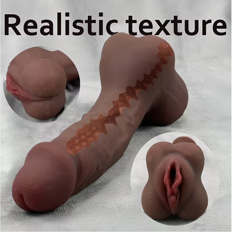 Love Market Vagina Stroker 2 in 1 with Penis Love Market Brown With vagina opening