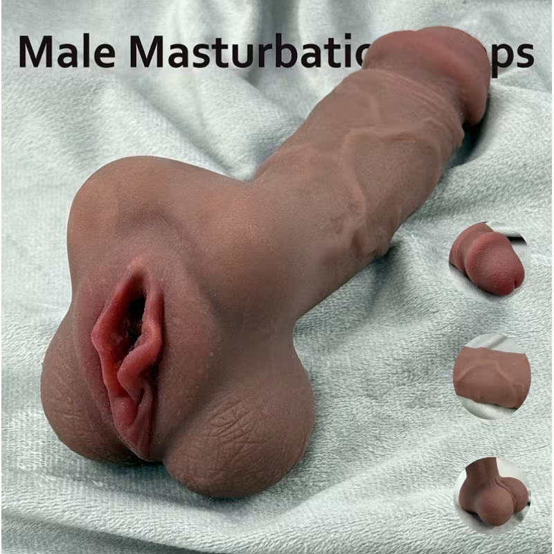 Love Market Vagina Stroker 2 in 1 with Penis Love Market Brown With vagina opening