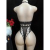 Love Market Διχτυωτό Halter Κορμάκι Vera Μαύρο Κορμάκια