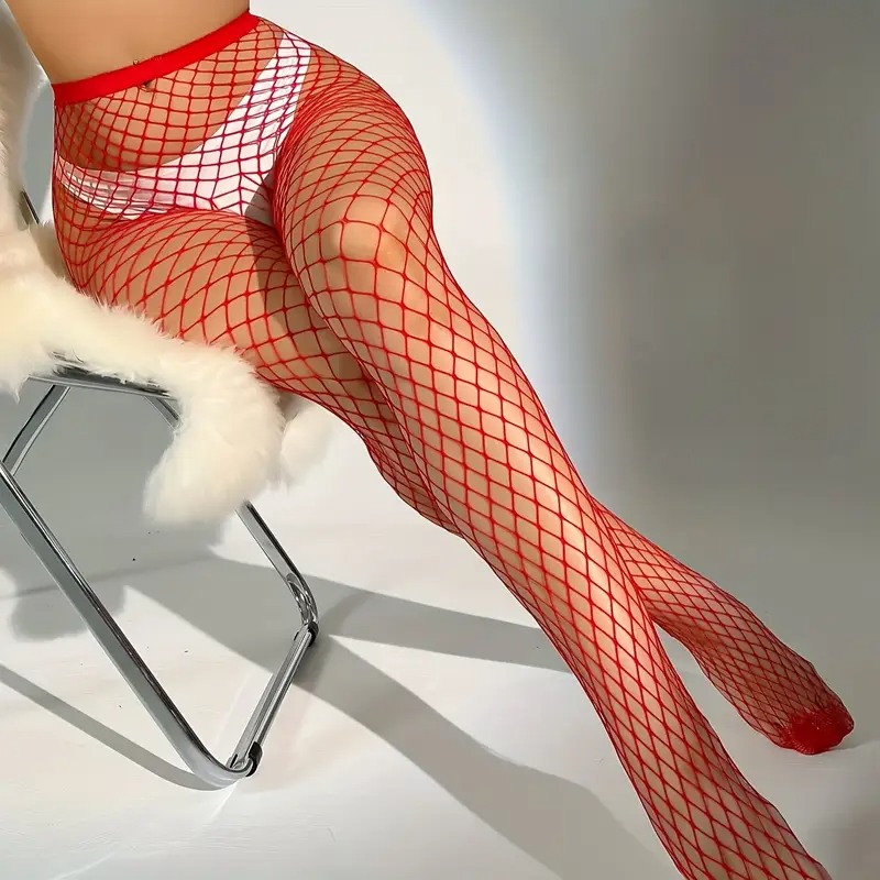 Love Market Fishnet Tights Love Market 2 Red Pantyhoses