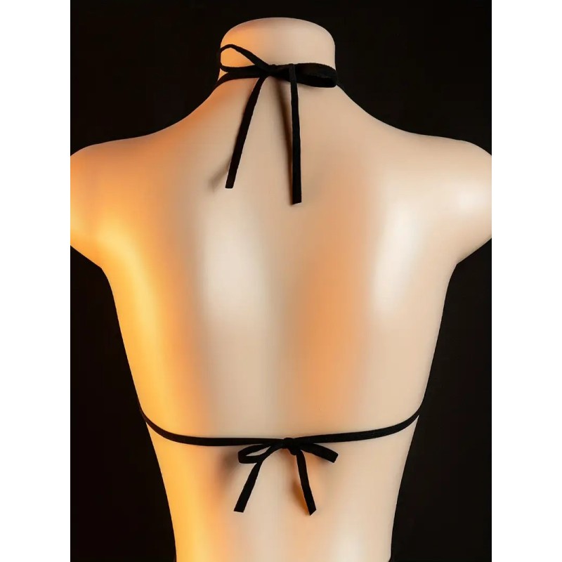 Love Market Διχτυωτό Κορμάκι Halter Greta Μαύρο Κορμάκια