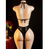 Love Market Διχτυωτό Κορμάκι Halter Greta Μαύρο Κορμάκια