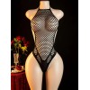 Love Market Διχτυωτό Κορμάκι Halter Greta Μαύρο Κορμάκια