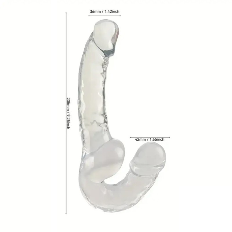Double Strap-on Dildo Love Market Clear Love Market Double Strap-on Dildo Love Market Clear Womens Strap-On