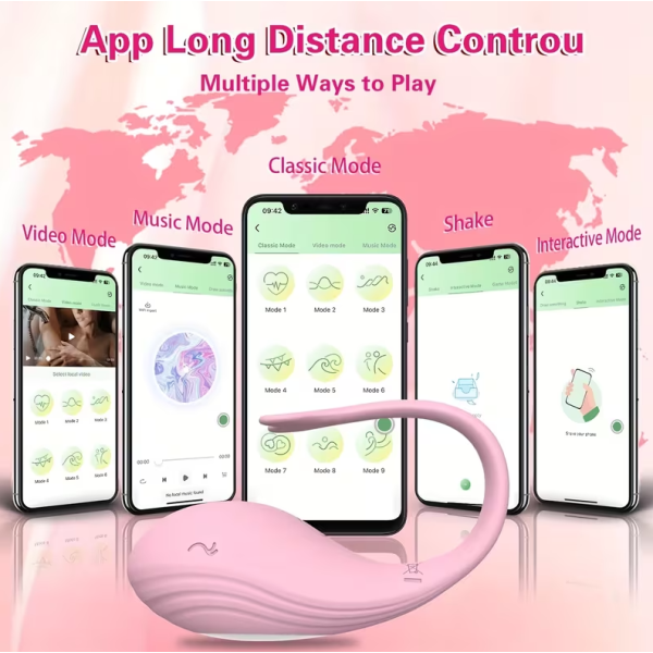 Δονούμενο Αυγό Smart με Έλεγχο APP Whale Ροζ Δονούμενο Αυγό Smart με Έλεγχο APP Whale Ροζ