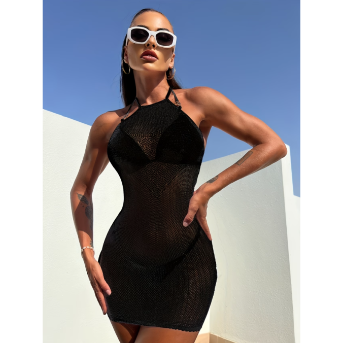 Φόρεμα Halter Sara Μάυρο Love Market Φόρεμα Halter Sara Μάυρο Φορέματα