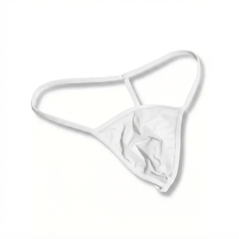 Love Market Mens Thong Sheer White Strings