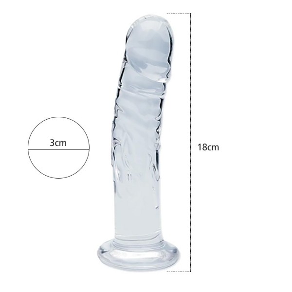 Glass Dildo Love Market 18cm Clear