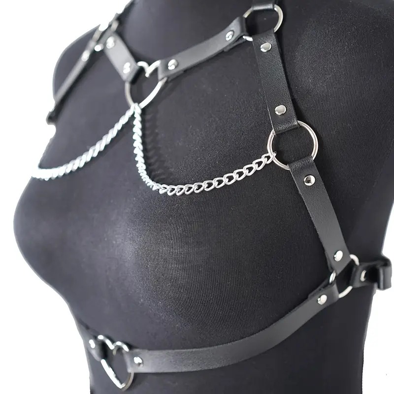 Love Market Harness Top with Hearts Black Harnesses