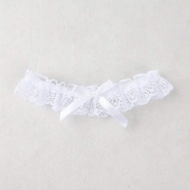 Love Market Καλτσοδέτα Δαντελωτή Bowknot Λευκή Ζαρτιέρες & Καλτσοδέτες