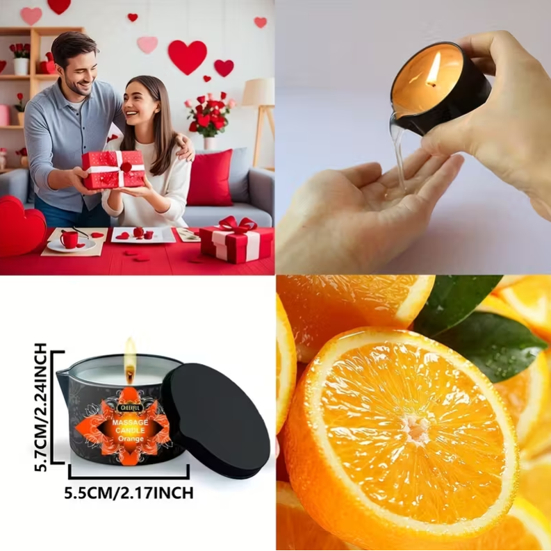 Love Market Κερί Μασάζ Evoduck Orange Έλαια & Κεριά Μασάζ