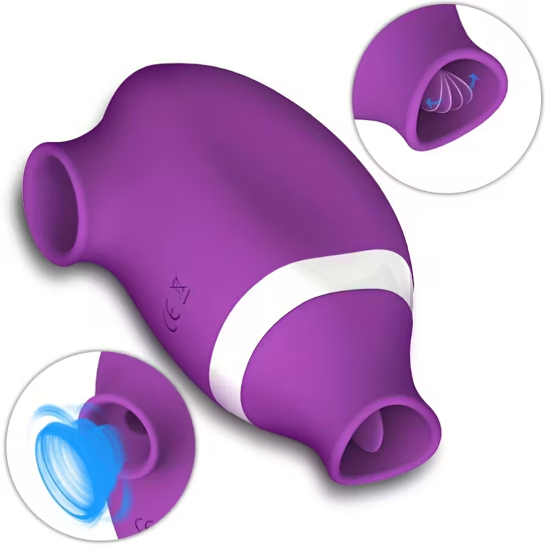 Clitoral Vibrator 2 in 1 Love Market Pearl Purple Love Market Clitoral Vibrator 2 in 1 Love Market Pearl Purple Clit Toys