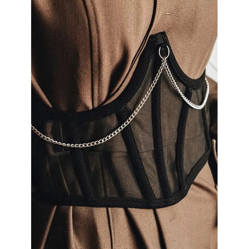 Love Market Κορσέ με Αλυσίδα Love Market Μαύρο Harnesses
