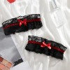 Love Market 2pcs Lace Garters with Bow Black Garters & Garter Belts