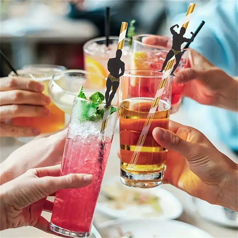 Love Market Bachelorette Party Male Stripper Straws 36pcs Fun