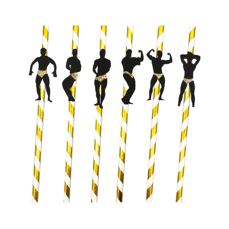 Love Market Bachelorette Party Male Stripper Straws 36pcs Fun