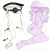 Love Market Ball Gag with Nipple/Clit Clamps and Butt Plug Set Black Ball Gags
