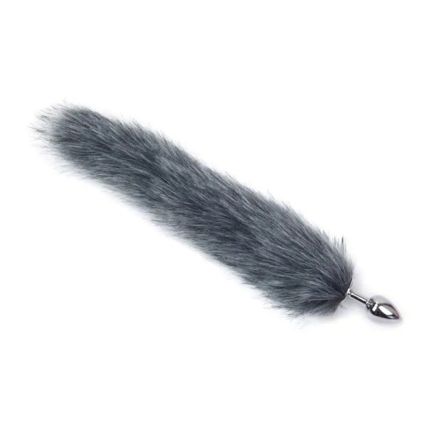 Butt Plug Fox Tail Love Market Gray Butt Plug Fox Tail Love Market Gray